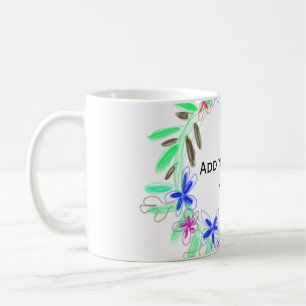 Mug guirlande colorée couronne de Noël mot nom texte
