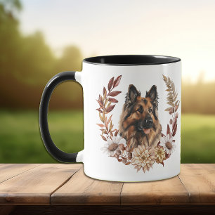 Mug Guirlande d'automne du chien Tervuren belge