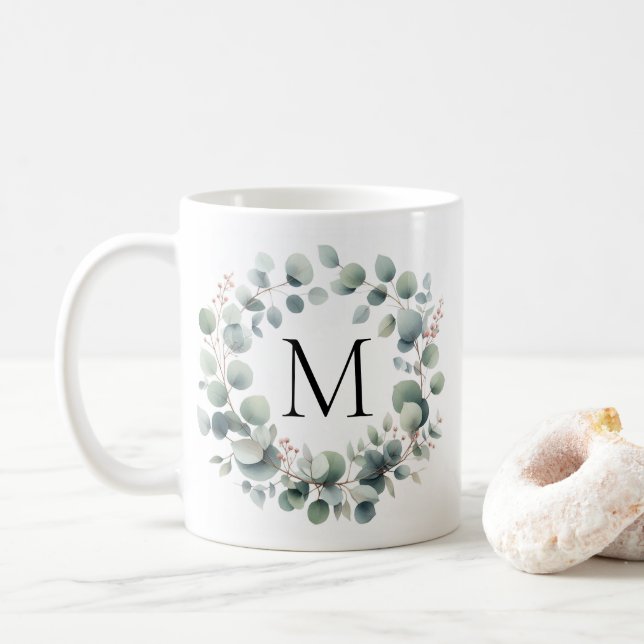 Mug Guirlande de feuillage classique et verte personna (Avec donut)
