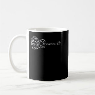 Mug Guitare acoustique Abstraite - Notes musicales en
