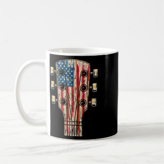 Mug Guitare Drapeau Américain 4 Juillet Guitariste Cou