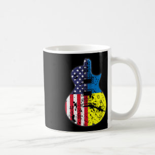 Mug Guitare Drapeau Usa Demi-Drapeau Ukraine Soutien U