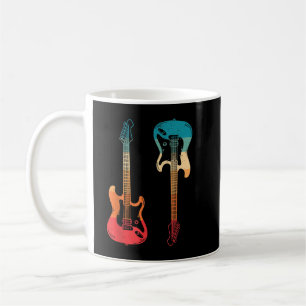 Mug Guitare Rétro Guitariste Électrique Basse Guitare 