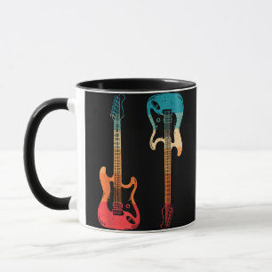 Mug Guitare Rétro Guitariste Guitare Basse Électrique 