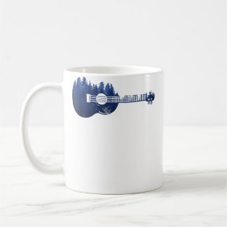 Mug Guitare Ukulele Forêt Silhouette Paysage Arbres M