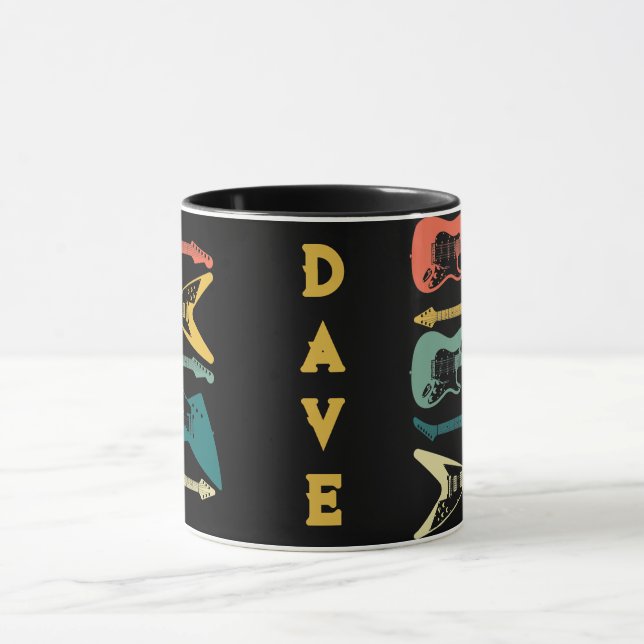 Mug Guitare Vintage personnalisée (Centre)
