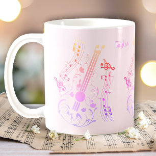 Mug Guitariste Guitariste Lecteur Musique Rose Nom Pou
