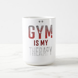 Mug Gym Is My Therapy Shirt, Fitness Motivation Tee, W