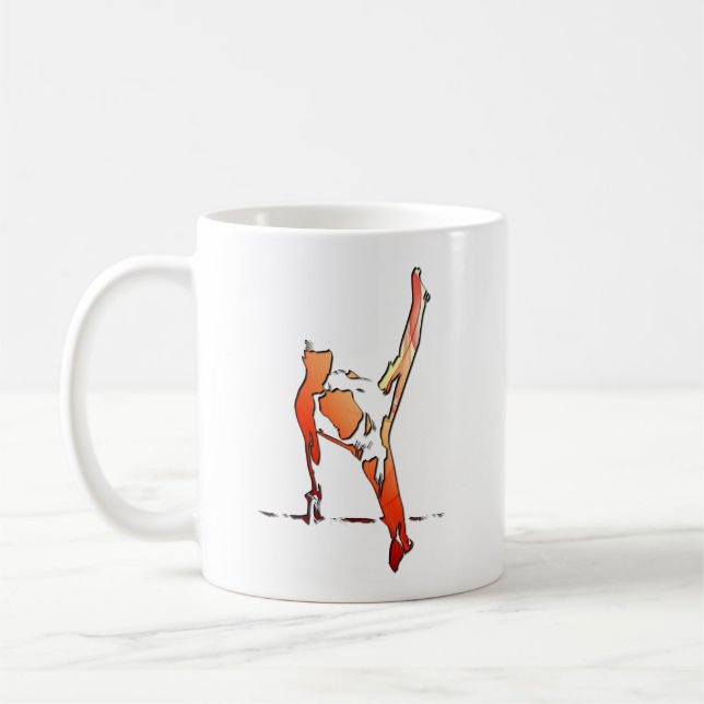 Mug Gymnaste Homme Cheval d'arçons - Abstrait orange (Gauche)