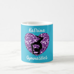 Mug Gymnastique Turquoise et violet Personnalisée