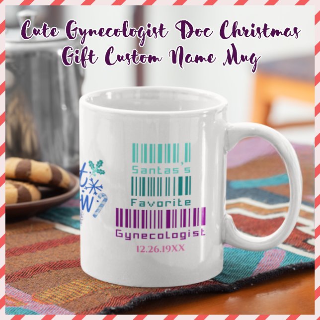 Mug Gynécologue mignon Doc Cadeau de Noël Nom personna (Créateur téléchargé)