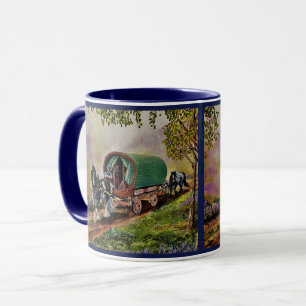 Mug Gypsy Vanner cheval Irish Caravan wagon bleu