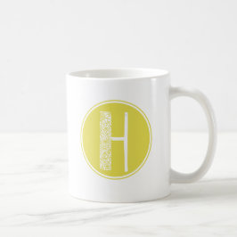 Mug H Monogramme floral initial