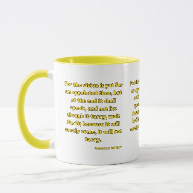 Mug Habakkuk 2:3 KJV Bible Verse Deux Tons (Gauche)