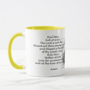 Mug Hail religieux Mary Prayer cite des mots