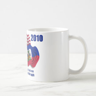 Mug Haïtien et drapeaux de ondulation américains pou
