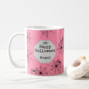 Mug Halloween araignée effrayante rose