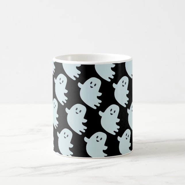 Mug Halloween Bébé Bleu Fantômes Sur Noir (Centre)