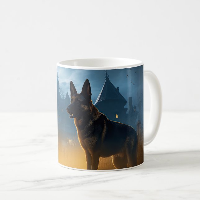 Mug Halloween berger allemand effroi (Devant droit)