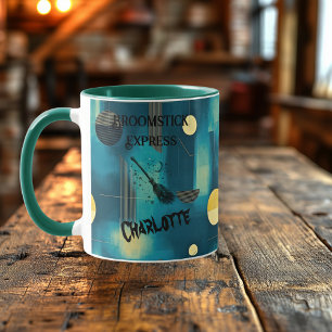 Mug Halloween - Broomstick Éffrayant vert foncé