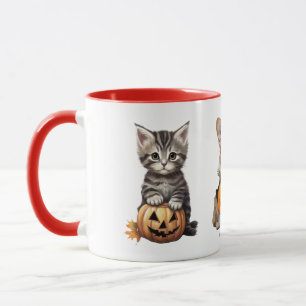 Mug Halloween Chat et Chien" Mignonne Musique d'automn