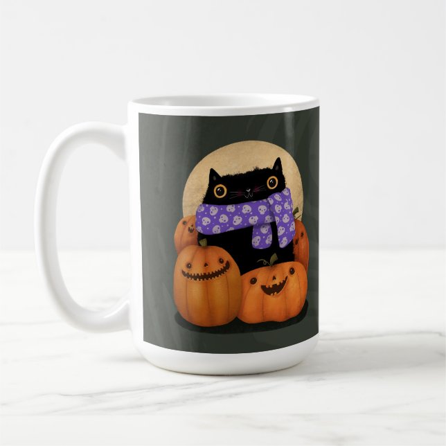 Mug Halloween Chat Noir Saison Automne Heureux Hallowe (Gauche)