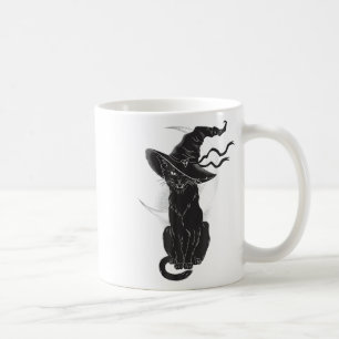 Mug Halloween Chat Noir Sorcière Casquette Lune