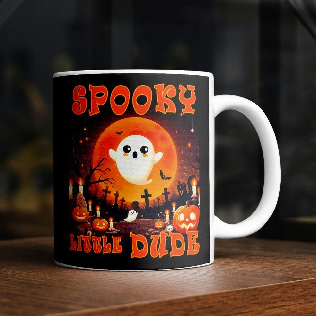 Mug Halloween cimetière avec mignon fantôme et lune gé (Créateur téléchargé)
