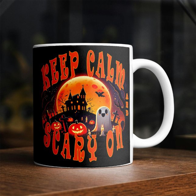 Mug Halloween cimetière mignon Fantôme et Jack-O Lante (Créateur téléchargé)