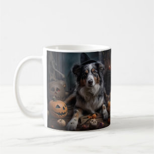 Mug Halloween Citrouille berger australienne effraie