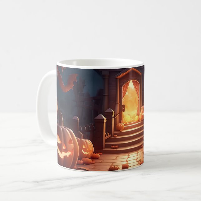 Mug Halloween Citrouille brillant (Devant gauche)