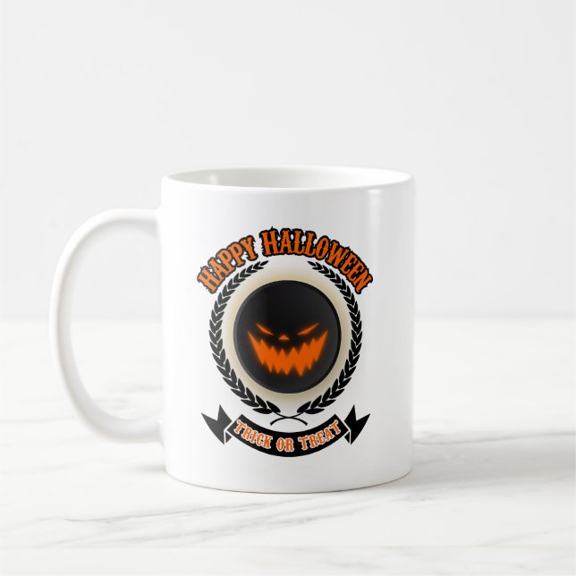 Mug Halloween Citrouille mal visage nuit Éffrayante (Gauche)