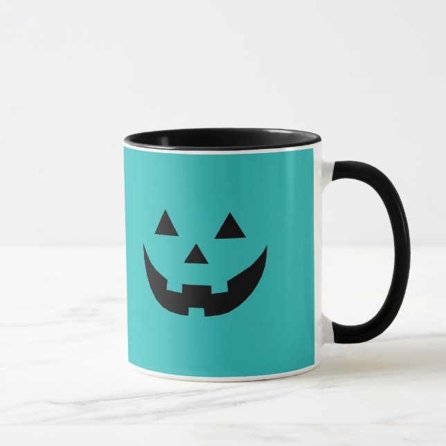 Mug Halloween citrouille turquoise éffrayant Jack-o'-l (Droite)