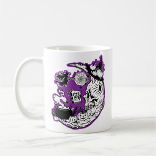 Mug Halloween Croissant Lune crâne de sorcière