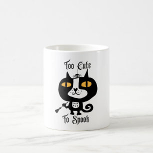 Mug Halloween Cute Chat Noir Trop mignon Pour Parler