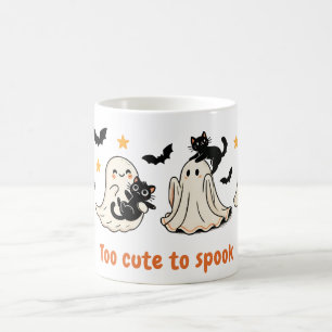Mug Halloween Cute Éffrayant Ghost Chat - Chat cadeau 