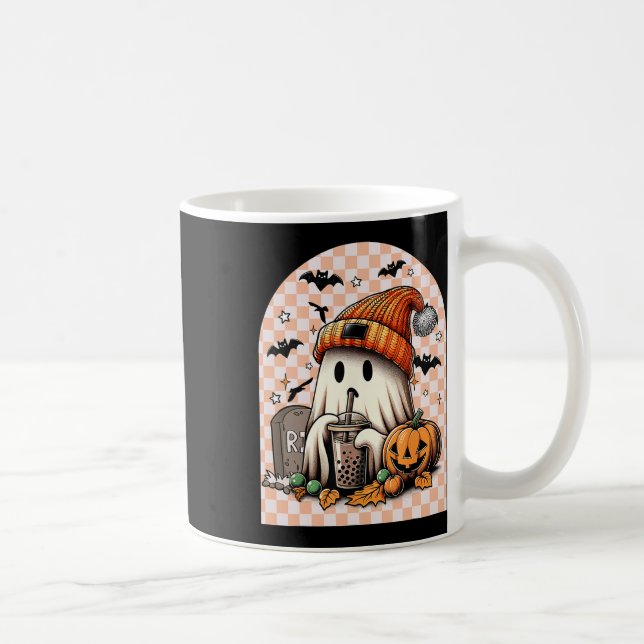 Mug Halloween Cute Ghost Boire le Citrouille de café c (Droite)