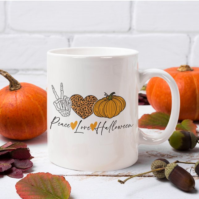 Mug Halloween de l'amour de la paix (Créateur téléchargé)