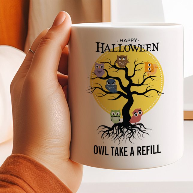Mug Halloween de l'arbre généalogique des Chouettes éf (Créateur téléchargé)