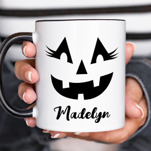 Mug Halloween de visage de Citrouille de Jack-o'-lante