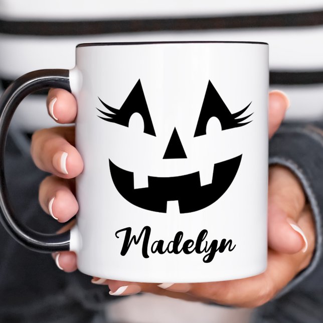 Mug Halloween de visage de Citrouille de Jack-o'-lante (Créateur téléchargé)