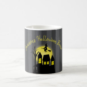 Mug Halloween Éffrayant sorcière Broomstick Lune