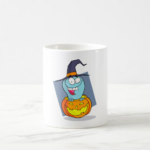 Mug Halloween fantôme en sorcière Éffrayante Citrouill