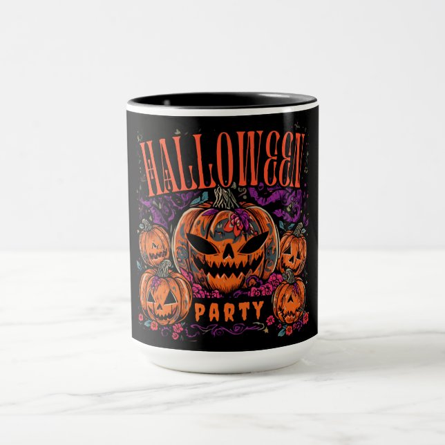 Mug Halloween, Fleur de Coven de citrouille, Gothique (Centre)