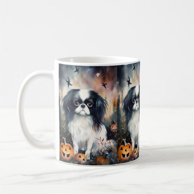Mug Halloween japonais chinois avec la peur Citrouille (Gauche)