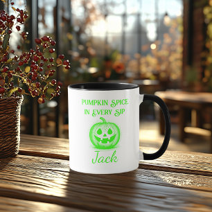Mug Halloween Néon Personnalisable - Dessin de Citroui