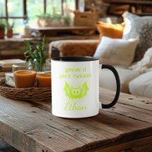 Mug Halloween Néon Personnalisable - Motif Chauve-