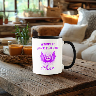 Mug Halloween néon personnalisé - Dessin de chauve