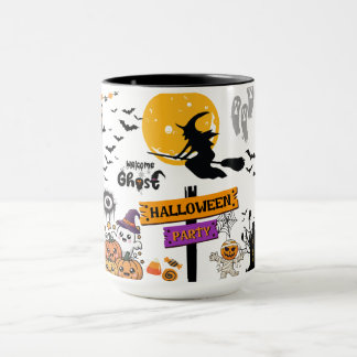 Mug Halloween Nuits Envoûtantes Sorcière Chat Noir Cit