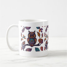 Halloween Owl Alebrije et Feuilles